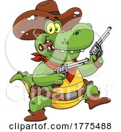 Poster, Art Print Of Cartoon Cowboy Crocodile