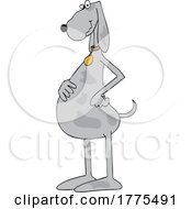 Cartoon Dog Standing Upright With Paws On Hips