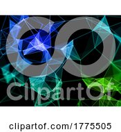 Poster, Art Print Of 3d Network Communications Background With Low Poly Design