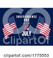 Poster, Art Print Of 4th July - Independence Day Background With Waving American Flags
