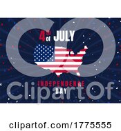 Poster, Art Print Of 4th July Background With American Flag And Confetti Design