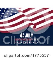 4th July Background With American Flag Design