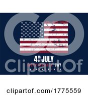 4th July Background With Grunge American Flag Design