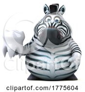 3d Zebra On A White Background