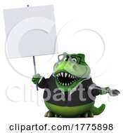 Poster, Art Print Of 3d T Rex Dinosaur On A White Background