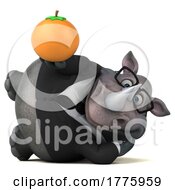 3d Business Rhinoceros On A White Background
