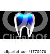 3d Tooth On A Black Background