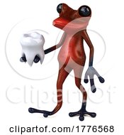 3d Red Frog On A White Background