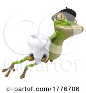 3d French Frog On A White Background