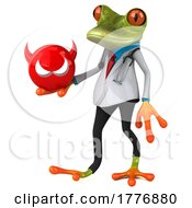 Poster, Art Print Of 3d Green Doctor Frog On A White Background