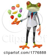 3d Green Doctor Frog On A White Background