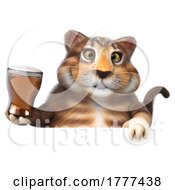 08/10/2022 - 3d Tabby Kitty Cat On A White Background