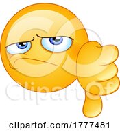 Cartoon Emoji Smiley Holding A Thumb Down