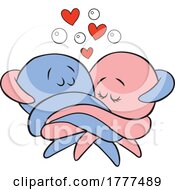 Poster, Art Print Of Cartoon Octopus Couple Hugging