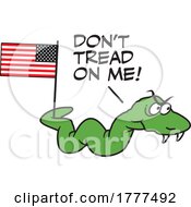 Poster, Art Print Of Cartoon Dont Tread On Me Snake With An American Flag