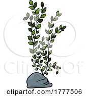Cartoon Rock And Plant