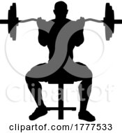 Poster, Art Print Of Weight Lifting Man Weightlifting Silhouette