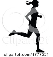 06/06/2022 - Silhouette Runner Woman Sprinter Or Jogger Person