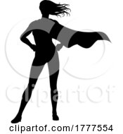 Poster, Art Print Of Super Hero Silhouette Superhero Cape Woman