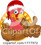 06/06/2022 - Turkey In Santa Hat Christmas Thanksgiving Cartoon