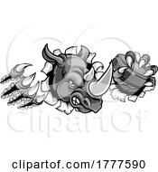 06/06/2022 - Rhino Ice Hockey Player Animal Sports Mascot