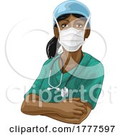 Doctor Or Nurse Woman In Medical Scrubs And PPE by AtStockIllustration