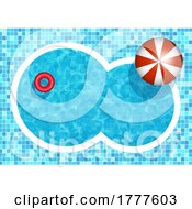 Poster, Art Print Of Swimming Pool Background With Umbrella And Rubber Ring