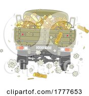 Poster, Art Print Of Cartoon Truck Full Of Firewood Falling Out On A Bumpy Road