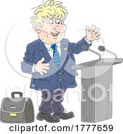 Cartoon Politician Speaking At A Press Conference