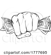 Money Fist Hand Holding Dollars Full Of Cash