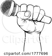 06/12/2022 - Fist Hand Holding Mic Microphone Cartoon Icon