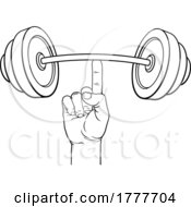 Weight Lifting Hand Finger Holding Barbell Concept by AtStockIllustration