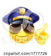Poster, Art Print Of Happy Policeman Emoticon Emoji Face Cartoon Icon