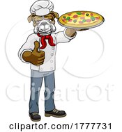 Poster, Art Print Of Bulldog Pizza Chef Cartoon Restaurant Mascot