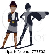 Black Hero Woman With Superhero Shadow Concept