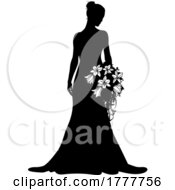 Poster, Art Print Of Bride Bridal Wedding Dress Silhouette Woman Design