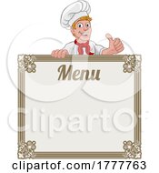 06/17/2022 - Chef Cook Baker Cartoon Man Menu Sign Background