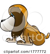 Cartoon Sitting Dog In Profile