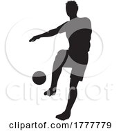 Poster, Art Print Of Silhouettes Of Soccer Or Football Players