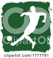 Poster, Art Print Of Silhouettes Of Football Or Soccer Players On Grunge Backgrounds
