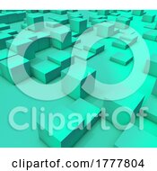 Poster, Art Print Of 3d Abstract Background With Cubes Design