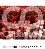 3D Abstract Landscape Of Extruding Cylinders