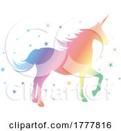 Poster, Art Print Of Silhouette Of A Unicorn With Rainbow Colours