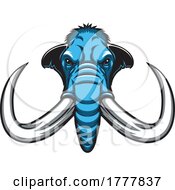 Poster, Art Print Of Blue Mammoth Elephant Head