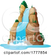 Poster, Art Print Of Waterfall Mountain