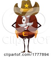 Sheriff Coffee Bean Mascot by Vector Tradition SM