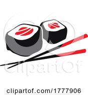 Sushi Rolls And Chopsticks by Vector Tradition SM