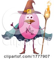 Poster, Art Print Of Wizard Mg Magnesium Micronutrient Mascot