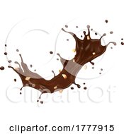 Poster, Art Print Of Splash Of Chocolate And Nuts