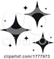 Black And White Vintage Star Sparkle Design Element